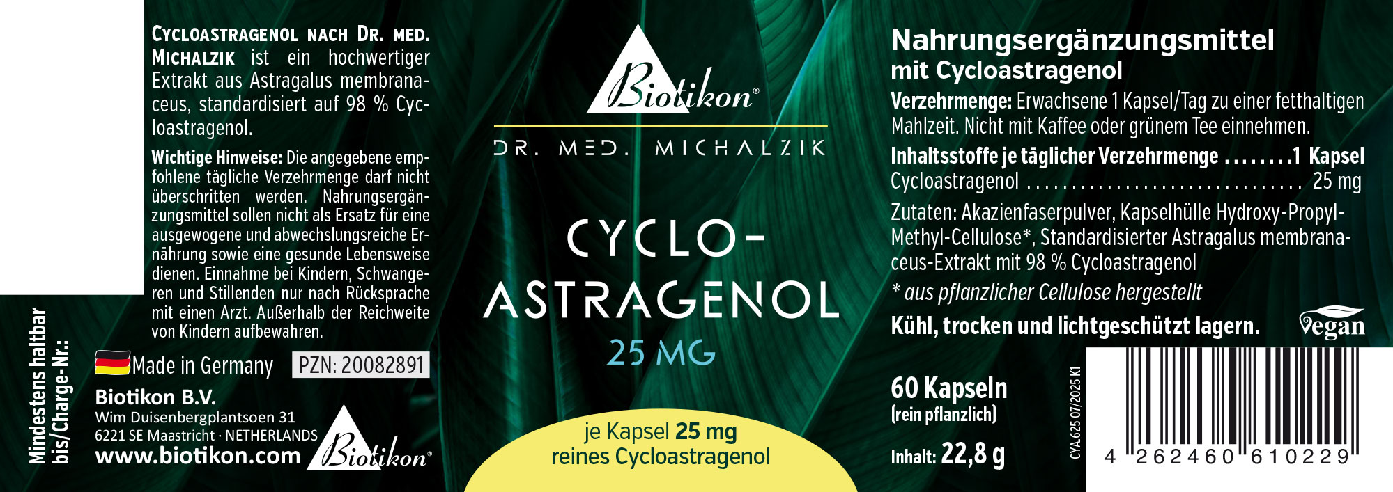 Cycloastragénol 25 mg, 60 gélules