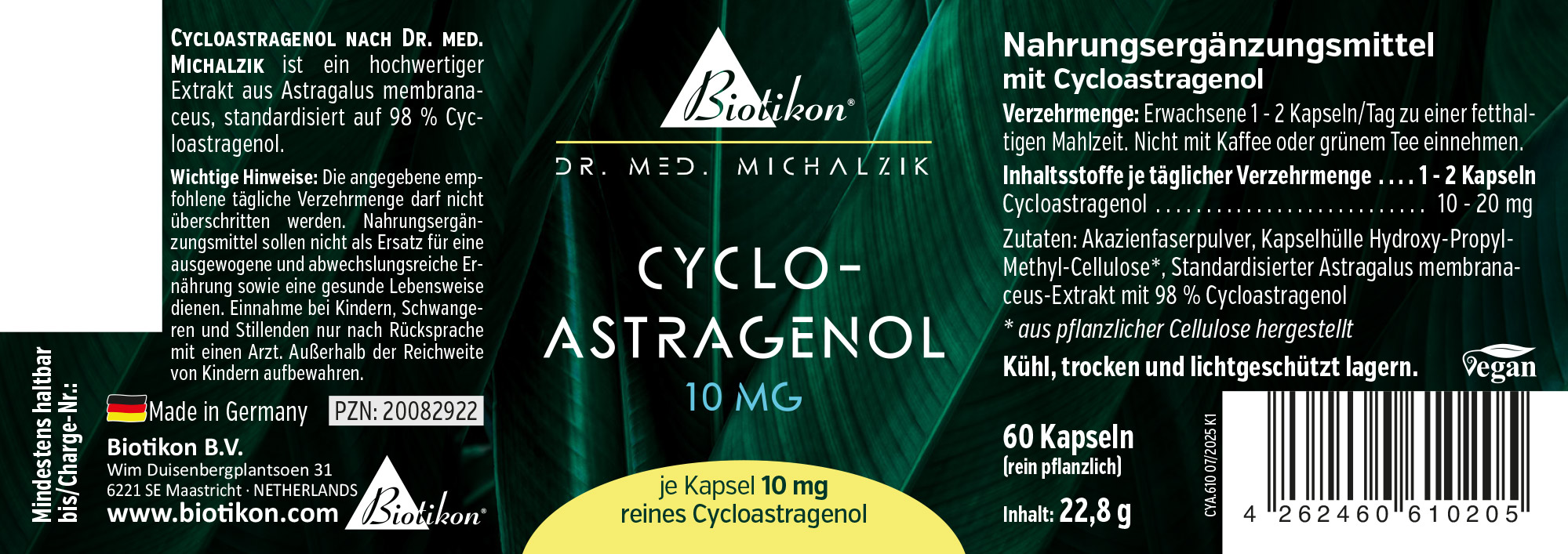 Cycloastragénol 10 mg, 60 gélules