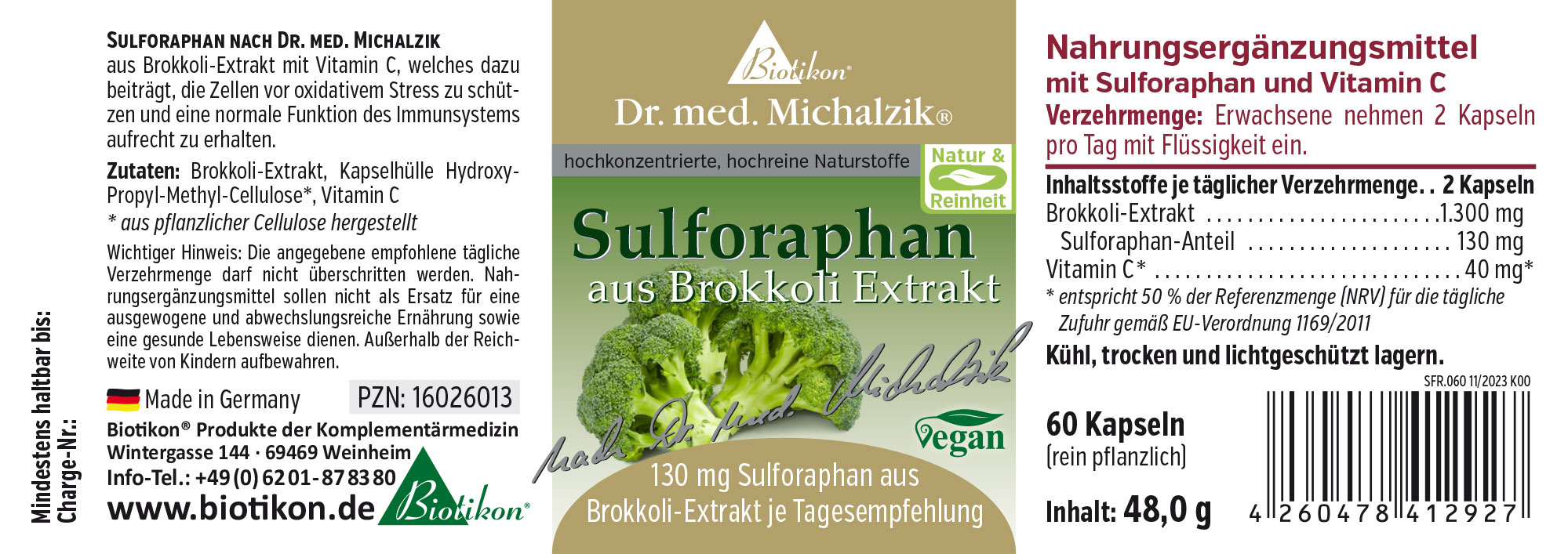 Sulforaphane d’extrait de brocoli