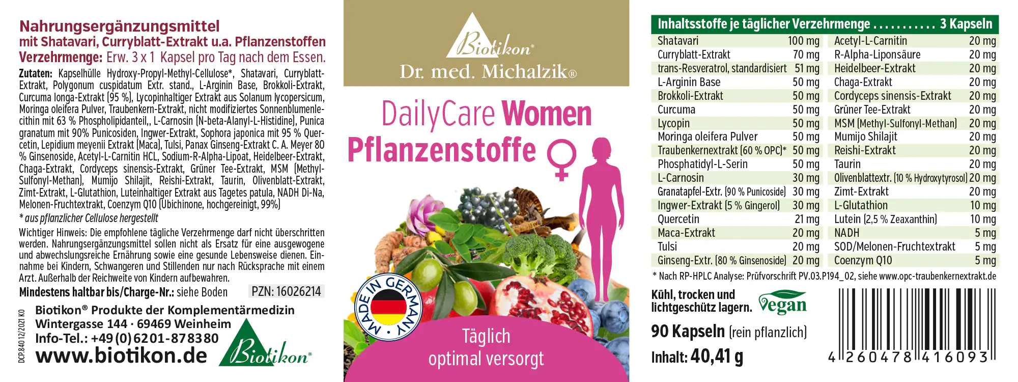 DailyCare Women substances végétales