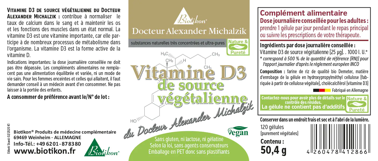 Vitamine D3 végétalienne