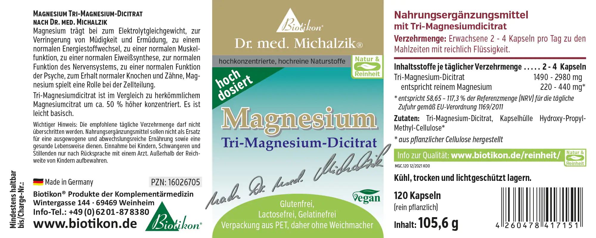 Magnesium Tri-Magnesium-Dicitrat Kapseln