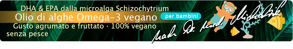 Olio di alghe omega-3 vegano per bambin