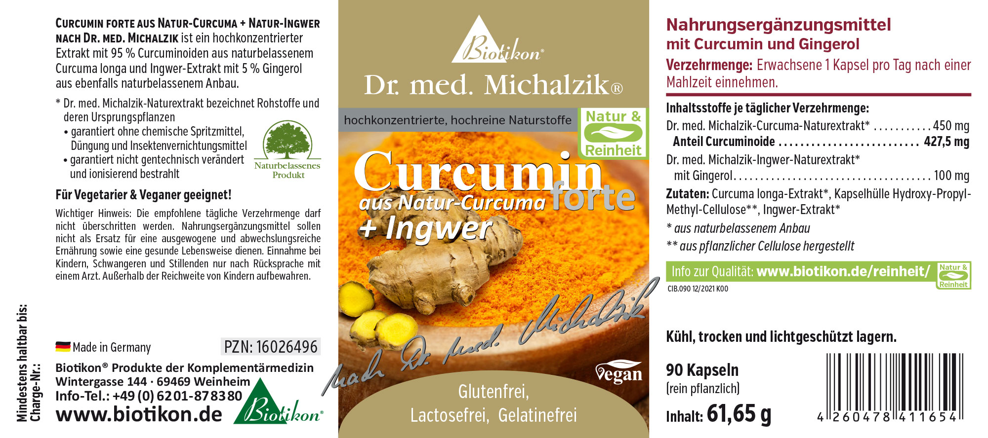 Curcumin forte aus Natur-Curcuma + Ingwer