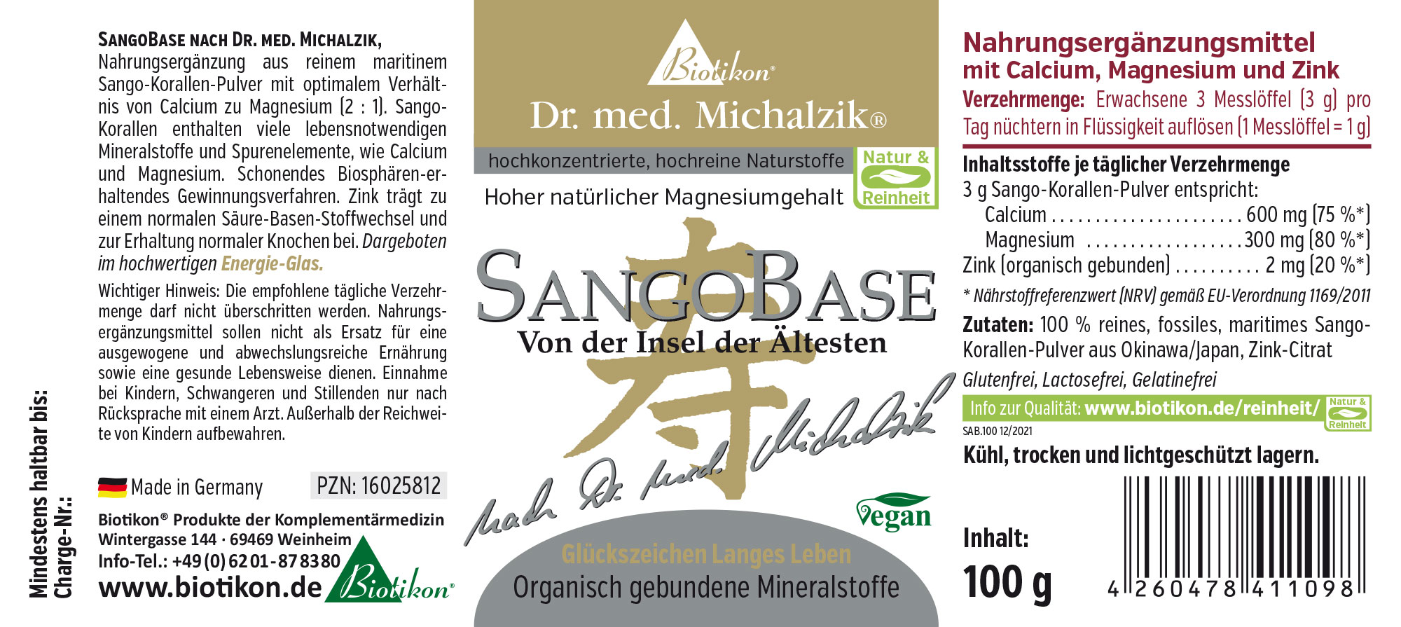 SangoBase, Pulver