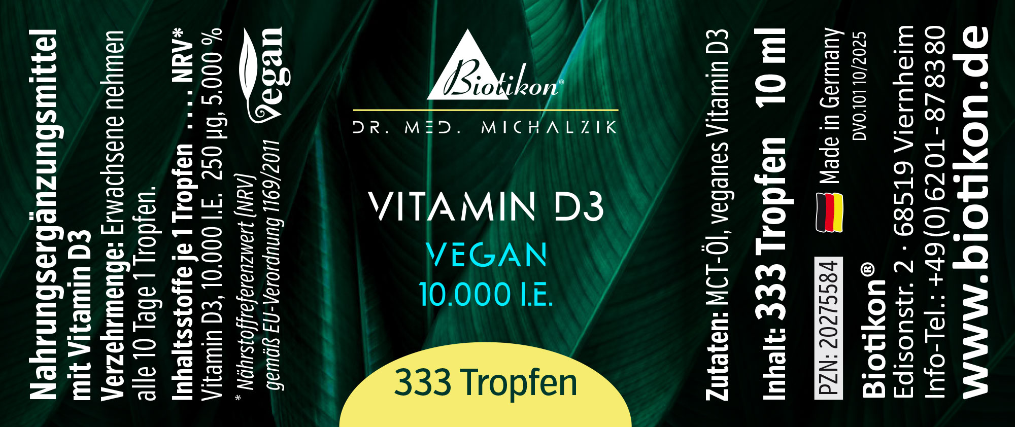 Vitamin D3 10.000 I.E. Tropfen vegan