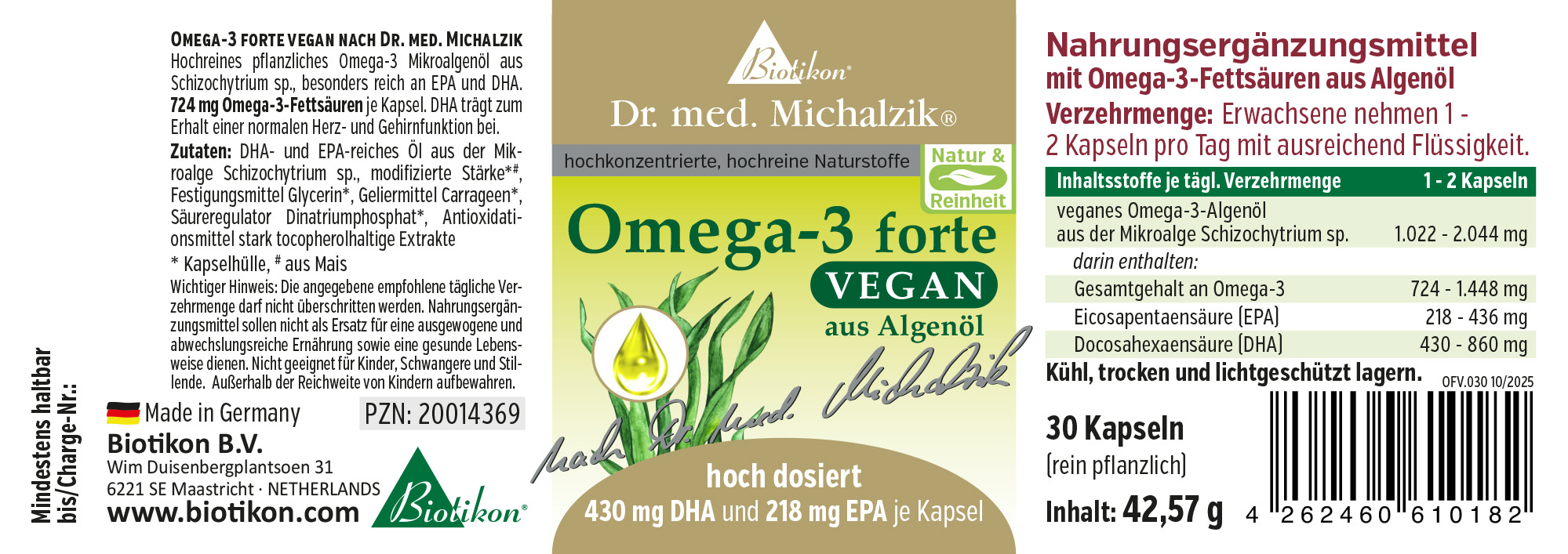Omega-3 forte vegan - 30 Kapseln