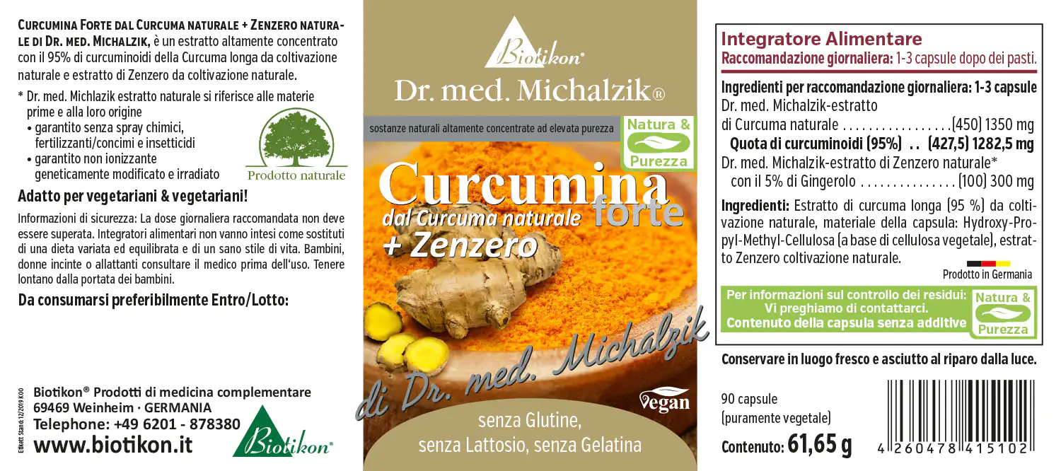 Curcumina da curcuma bio + zenzero