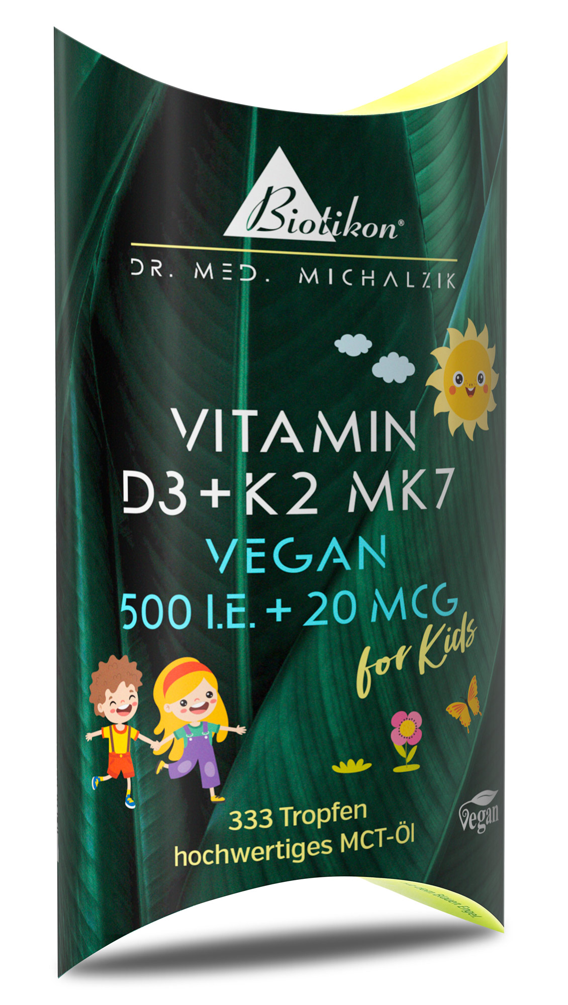 Vitamin D3 + K2 MK7 500 I.E. + 20 MCG Tropfen vegan (10 ml, Kinder)