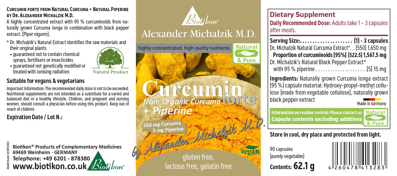 Curcumin forte from Organic Curcuma and Piperine