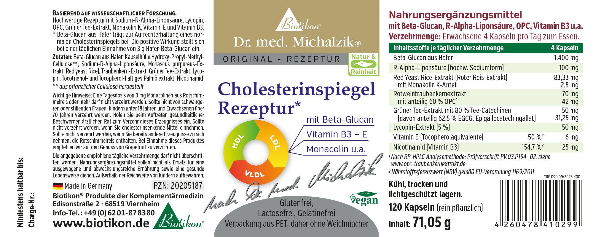 Cholesterinspiegel Rezeptur