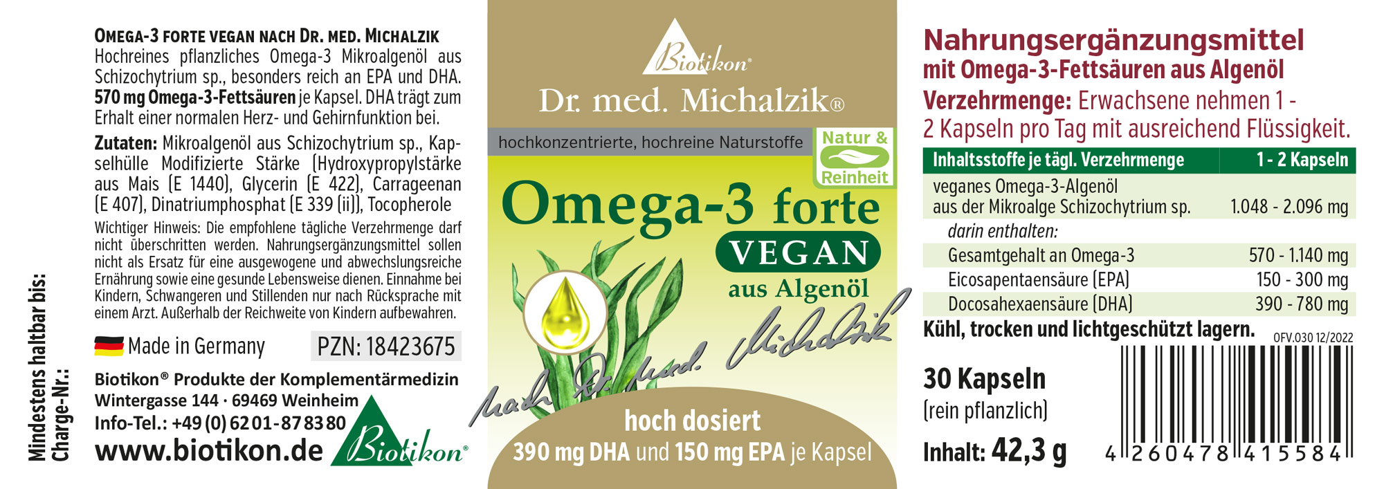 Omega-3 forte vegan - 30 Kapseln