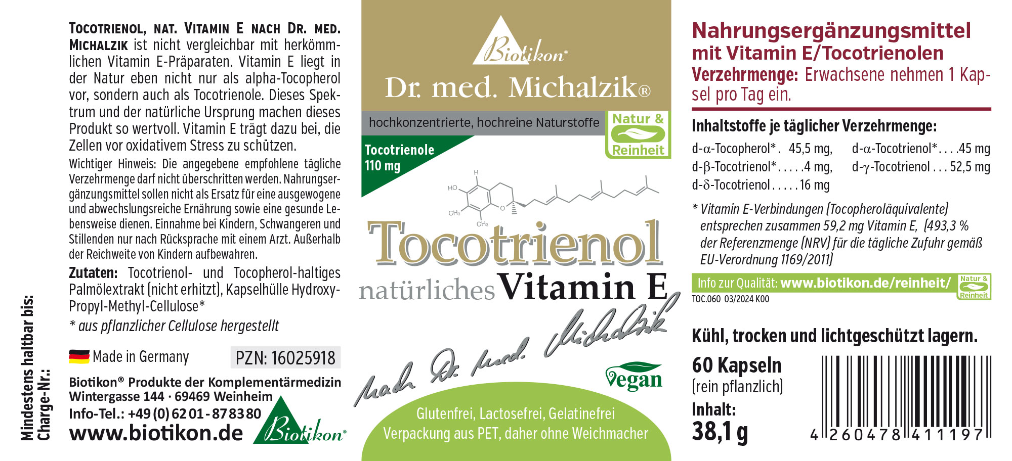 Tocotrienol, nat. Vitamin E