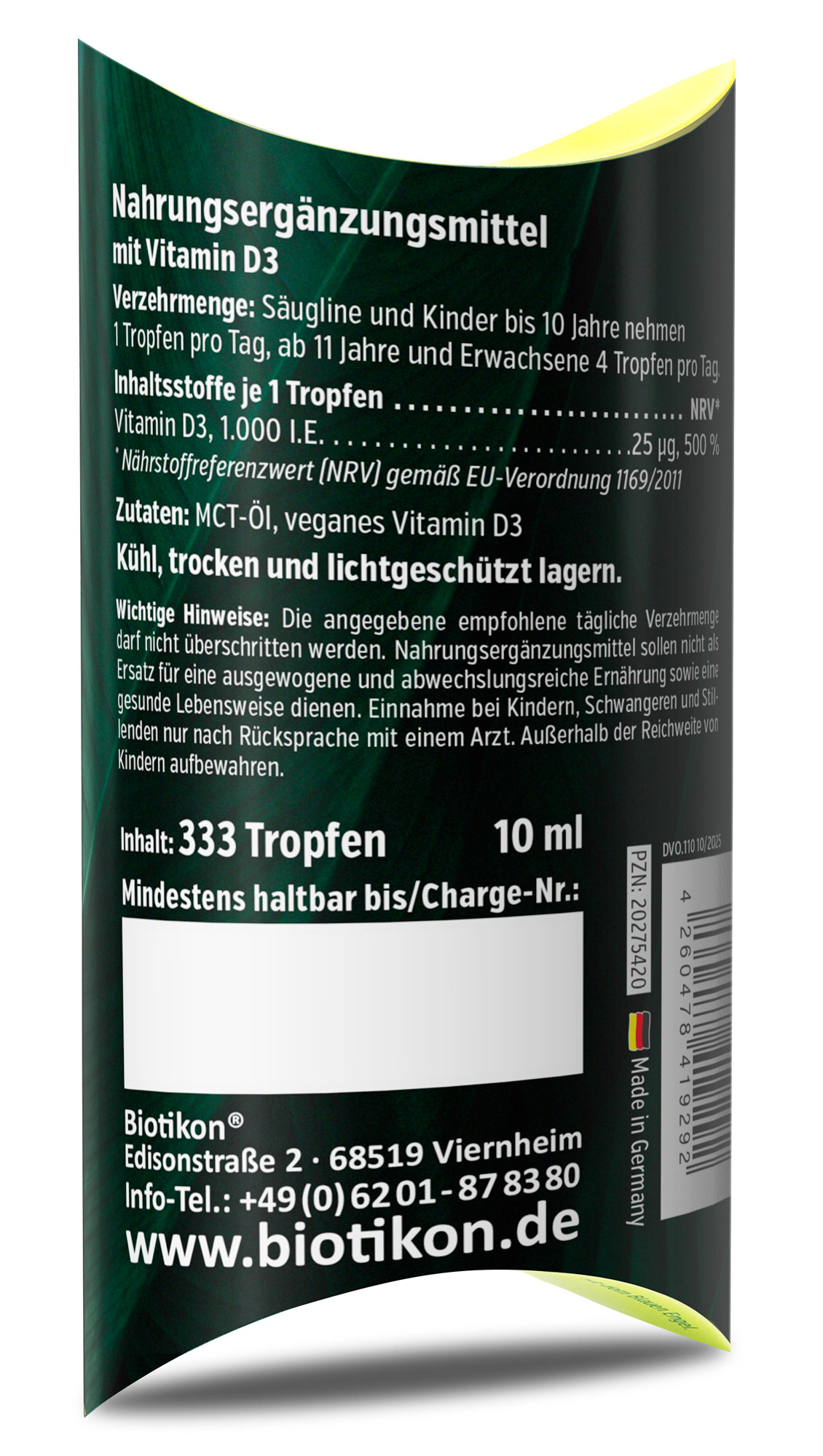 Vitamin D3 1.000 I.E. Tropfen vegan (10 ml)