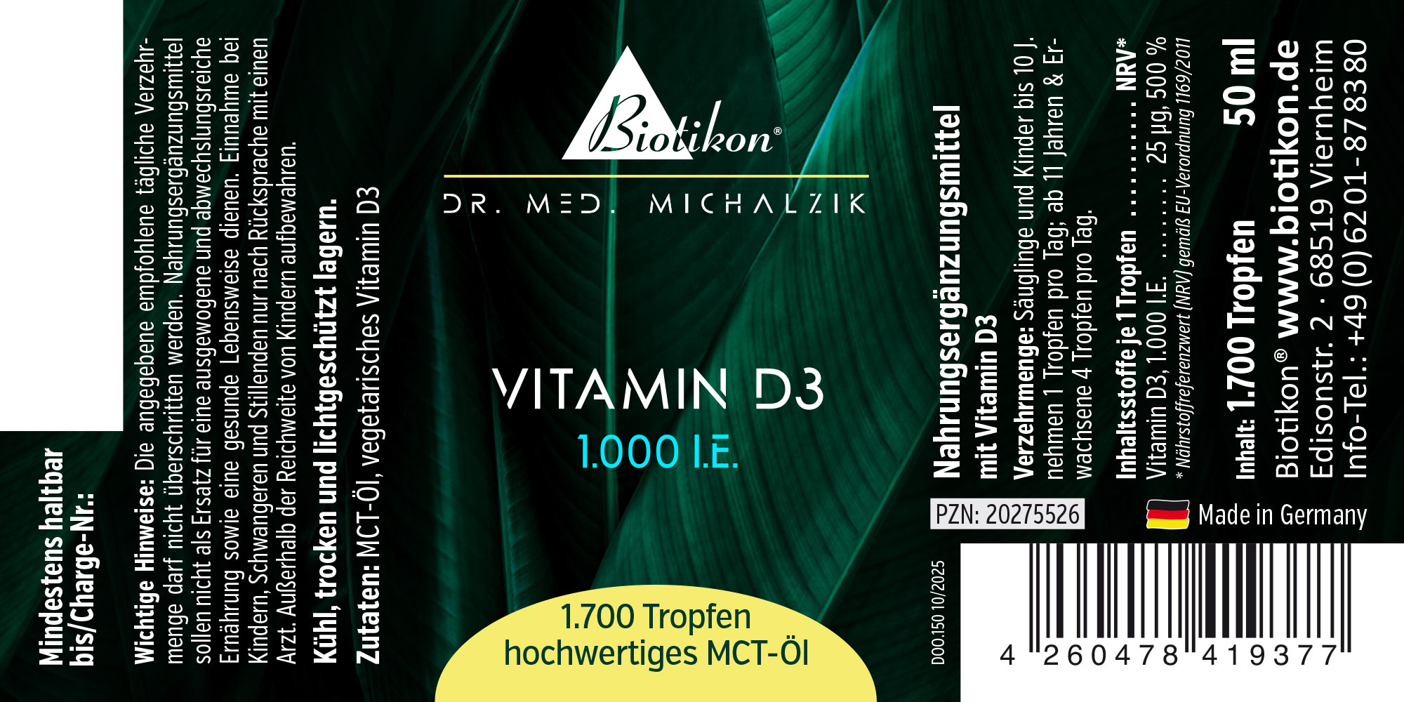 Vitamin D3 1.000 I.E. Tropfen