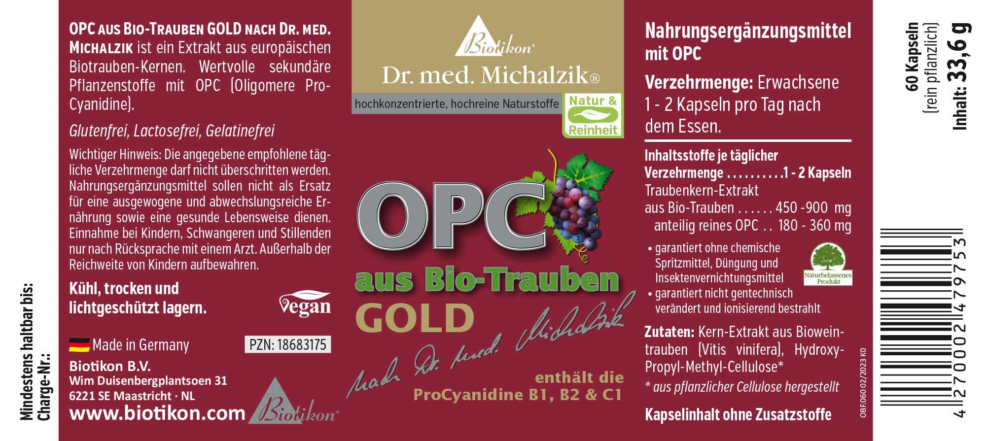 OPC extrait de raisin bio GOLD