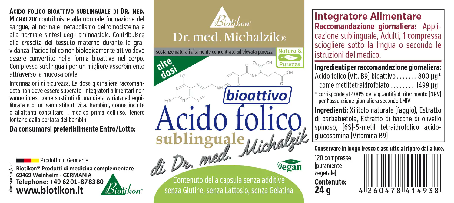 Acido folico bioattiva (vitamina B9)