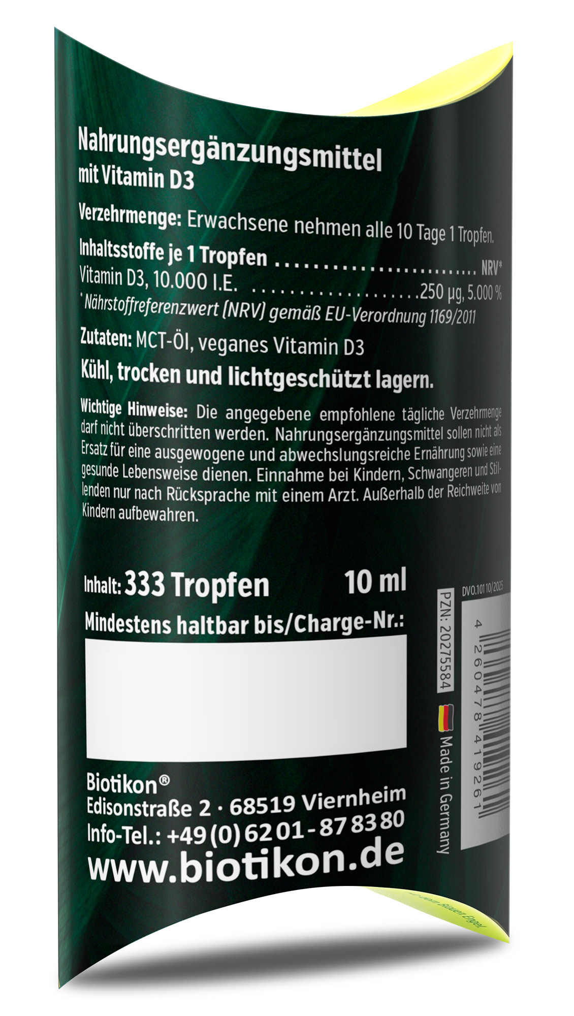 Vitamin D3 10.000 I.E. Tropfen vegan