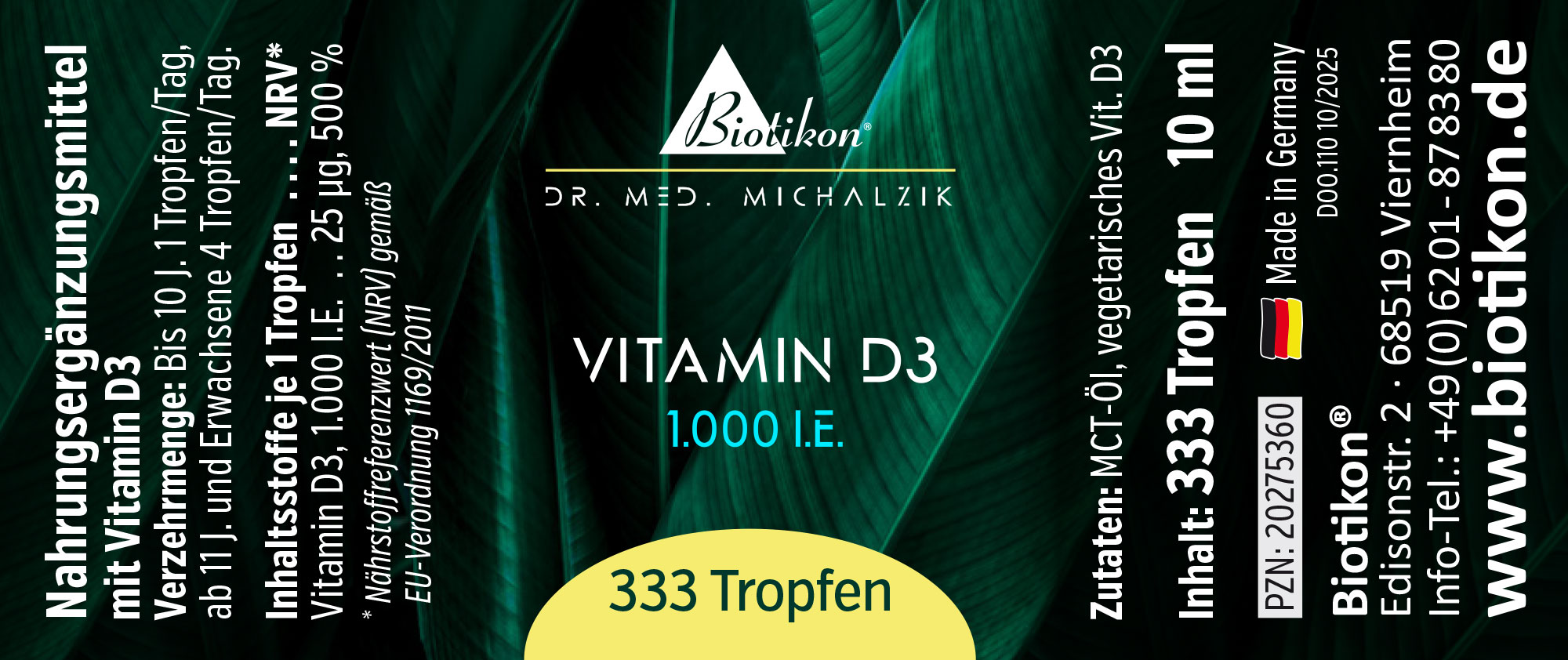 Vitamin D3 1.000 I.E. Tropfen (10 ml)