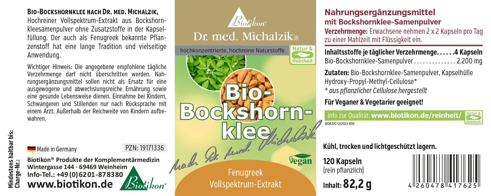 Bio-Bockshornklee nach Dr. med. Michalzik
