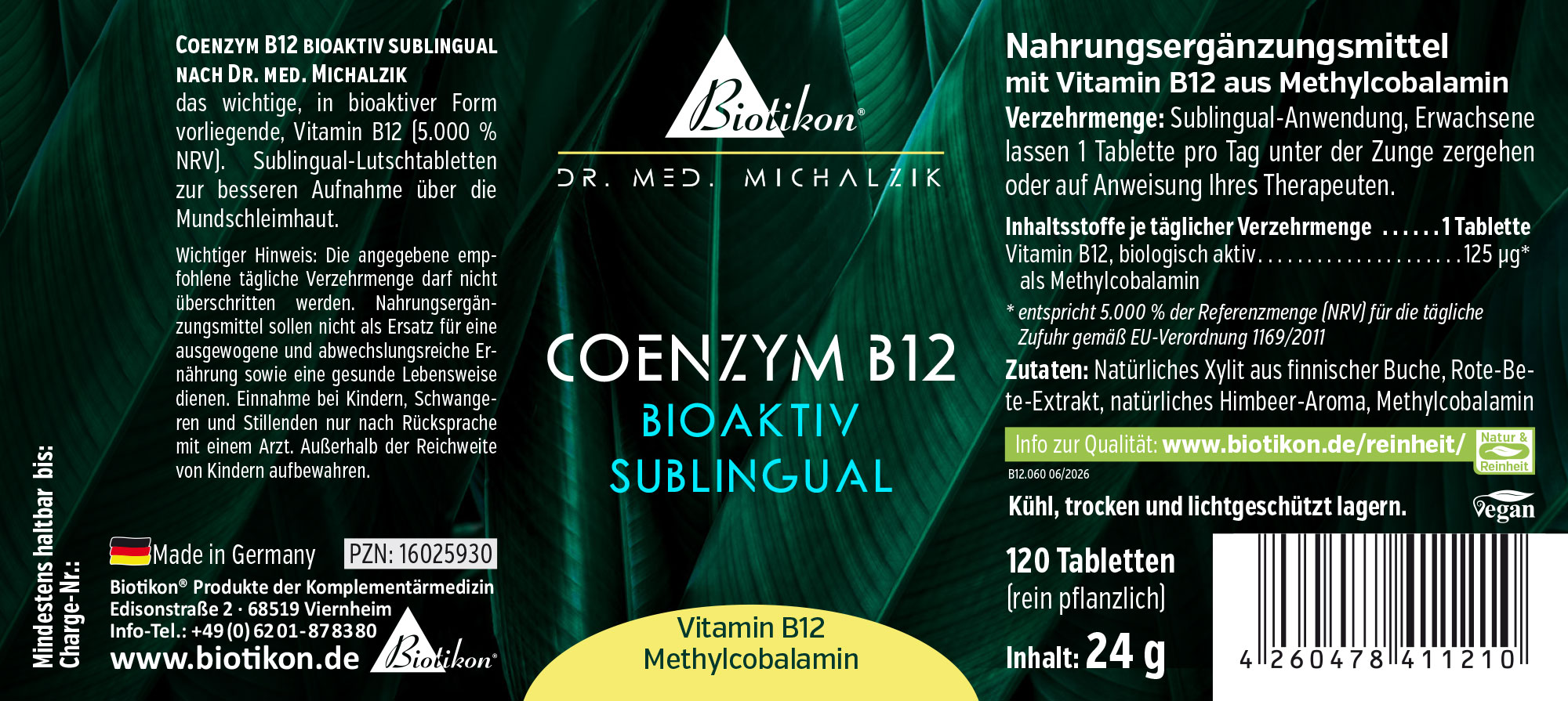 Coenzym B12 bioaktiv, sublingual