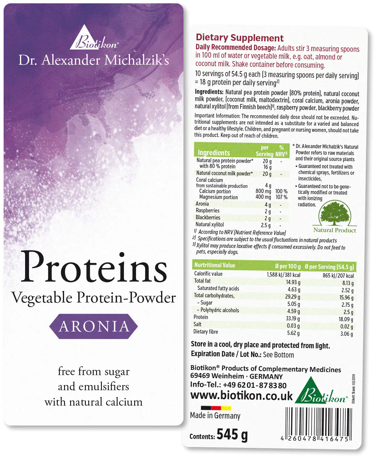 Proteine - 2er-Pack, Aronia + Kakao