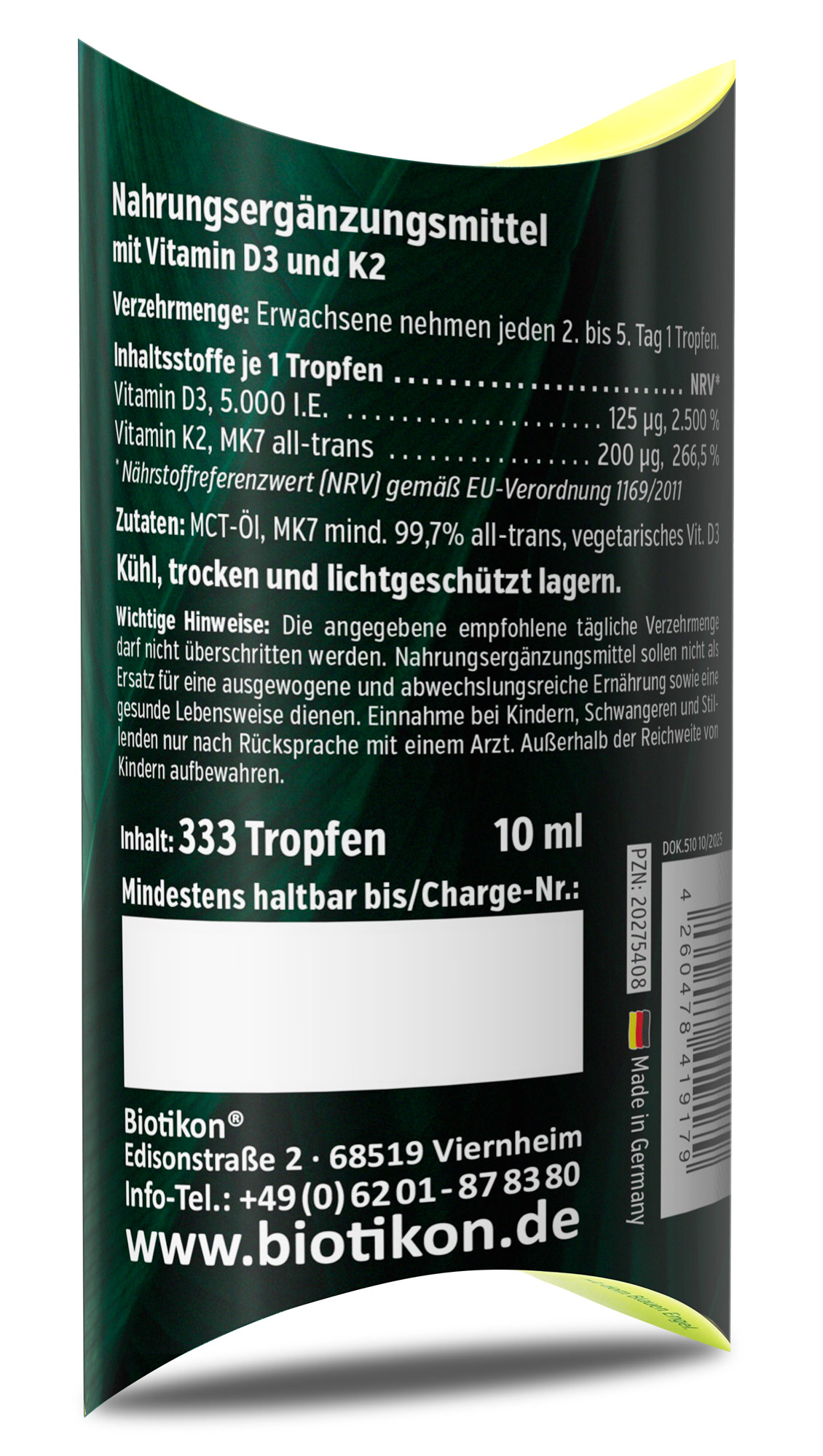 Vitamin D3 + K2 MK7 5.000 I.E. + 200 MCG Tropfen
