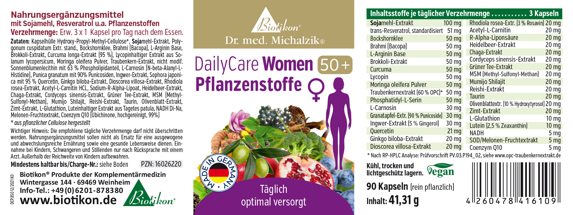 DailyCare Women 50+ substances végétales